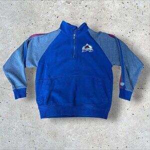 Vintage Old Time Hockey Colorado Avalanche 1/4 Zip Sweatshirt Mens Medium